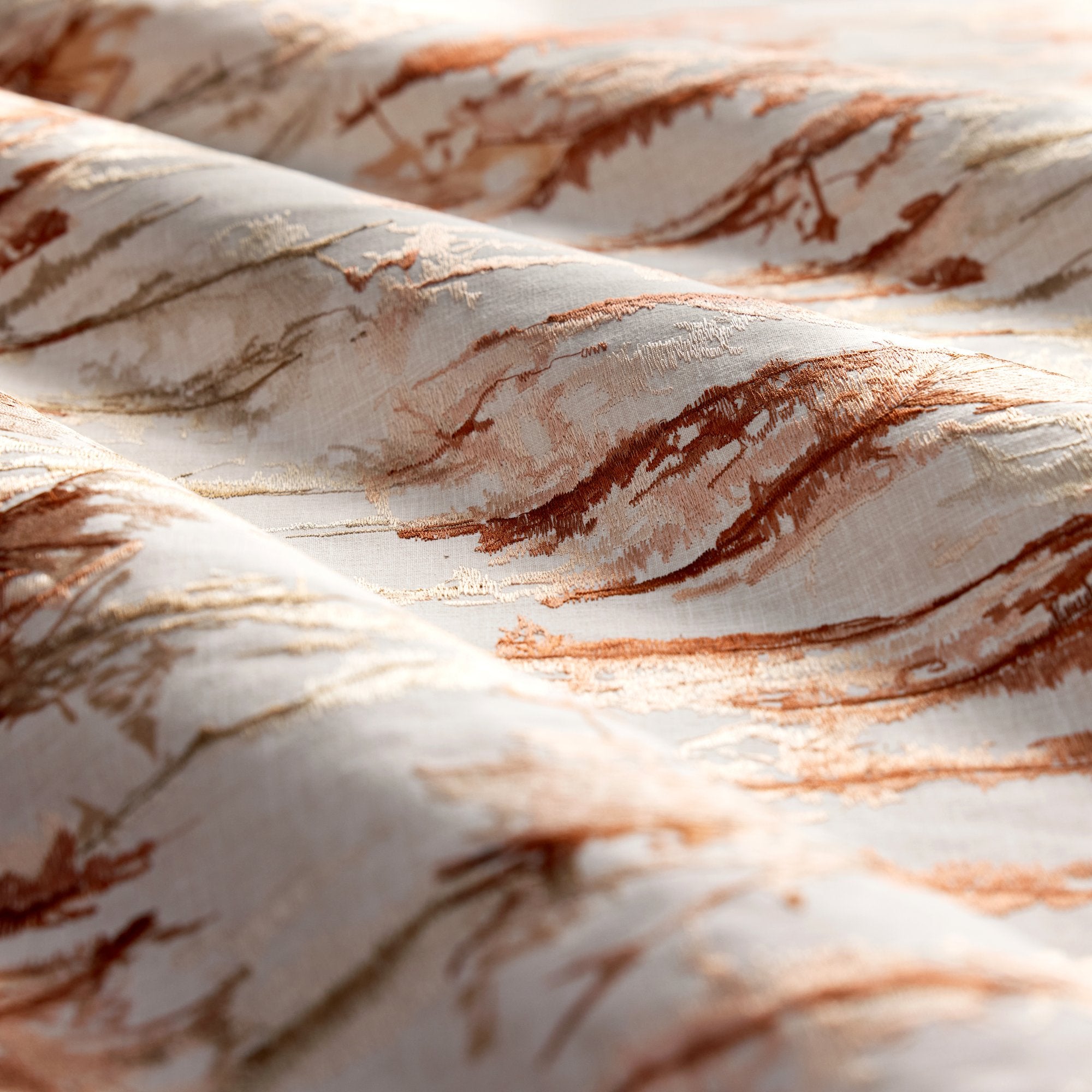HAF0681-02 Takara Embroidery Rosewood / Clay Signature Fabric by Harlequin