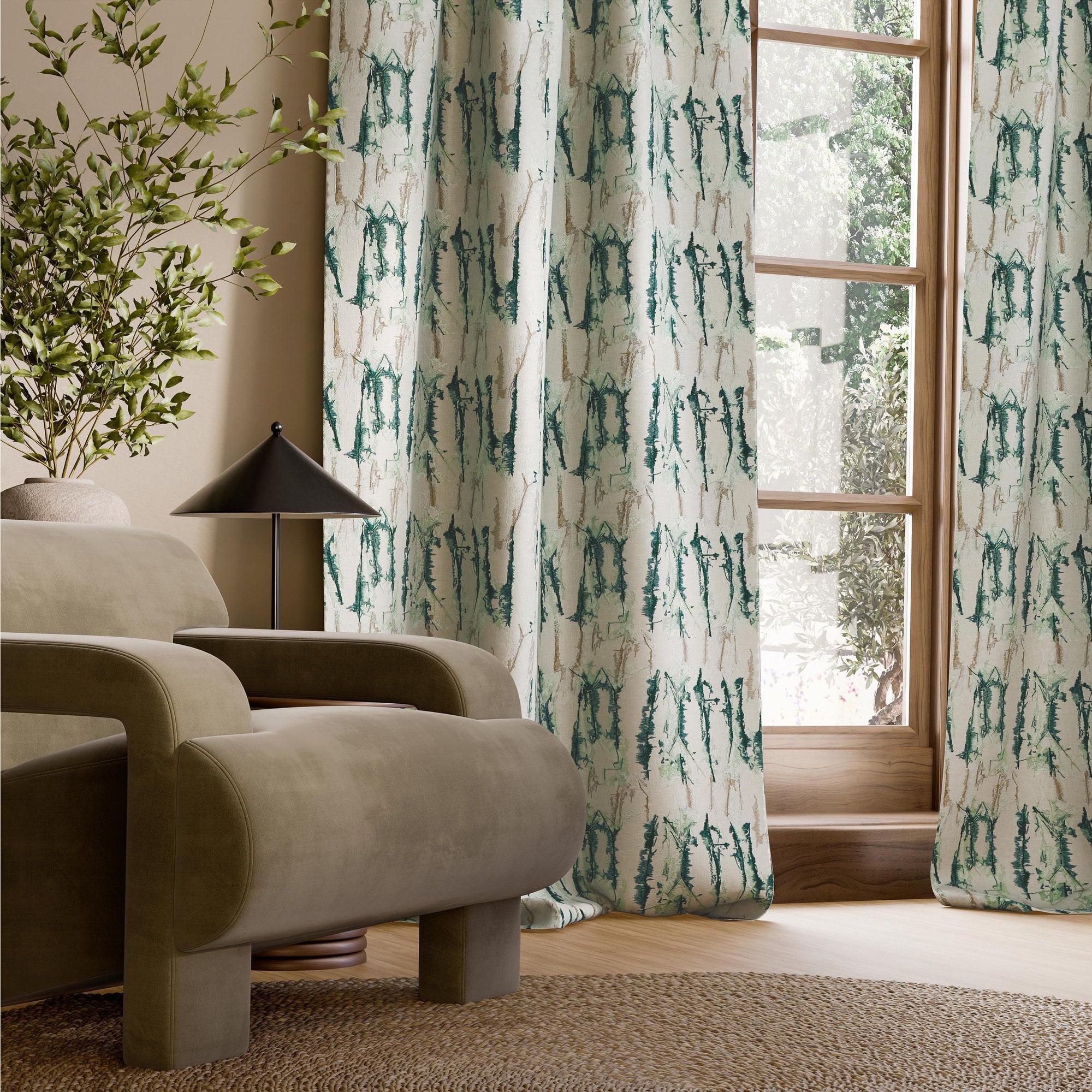 HAF0681-05 Takara Embroidery Forest / Stone Signature Fabric by Harlequin