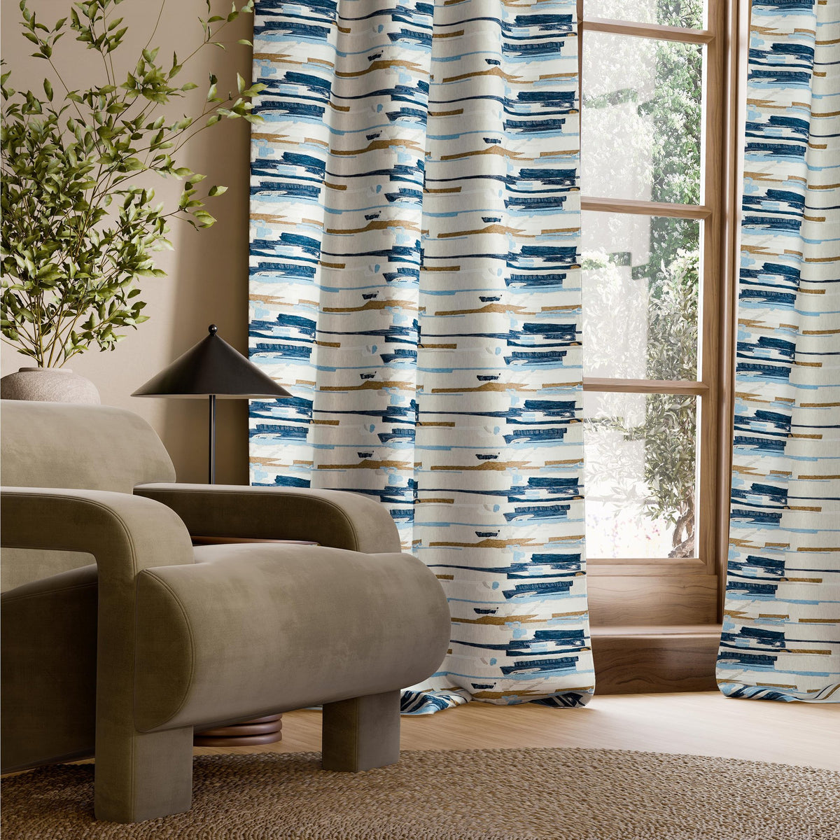 HAF0682-01 Zeal II Indigo / Julip / Sky / Stone Signature Fabric by Harlequin