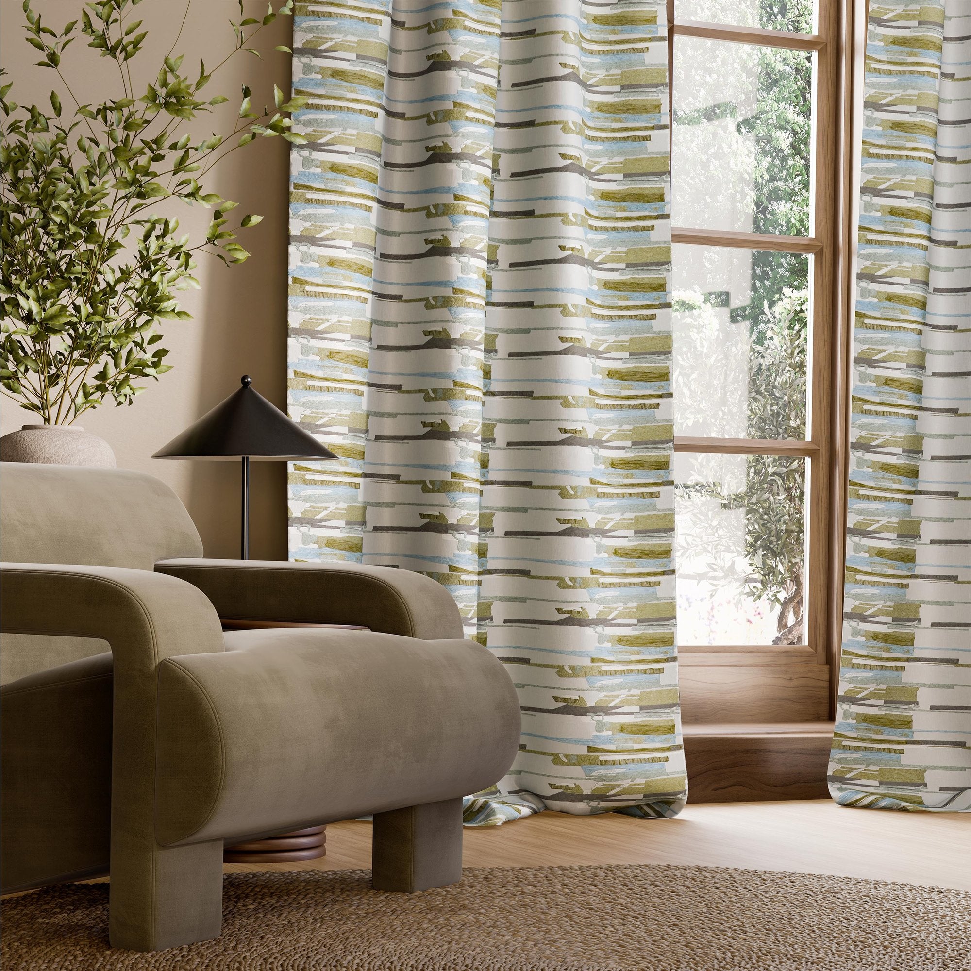 HAF0682-05 Zeal II Eucalyptus / Aloe / Slate Signature Fabric by Harlequin