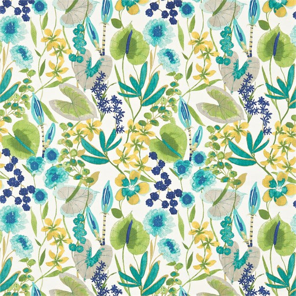 120335 Nalina Amazilia Zest/Lagoon/Gooseberry Fabric by Harlequin