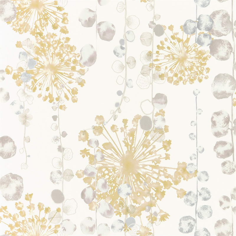 111652 Moku Purity Ochre and Seaspray Wallpaper by Harlequin