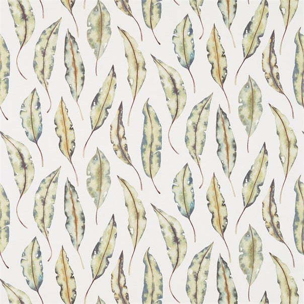 120599 Kinina Anthozoa Graphite Mustard Fabric by Harlequin