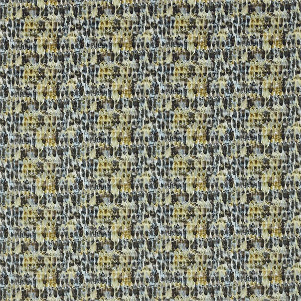 120610 Kelambu Anthozoa Graphite Mustard Fabric by Harlequin