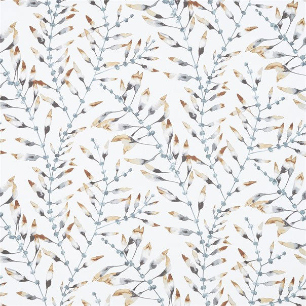 120618 Chaconia Anthozoa Amber Slate Fabric by Harlequin