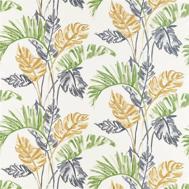 120789 Toshiko Atelier Saffron Charcoal Wasabi Harlequin Fabric