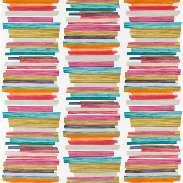 120807 Calcine Atelier Teal Fuchsia Mandarin Fabric by Harlequin