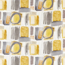 120808 Kanjiro Atelier Ochre Charcoal Stone Fabric by Harlequin