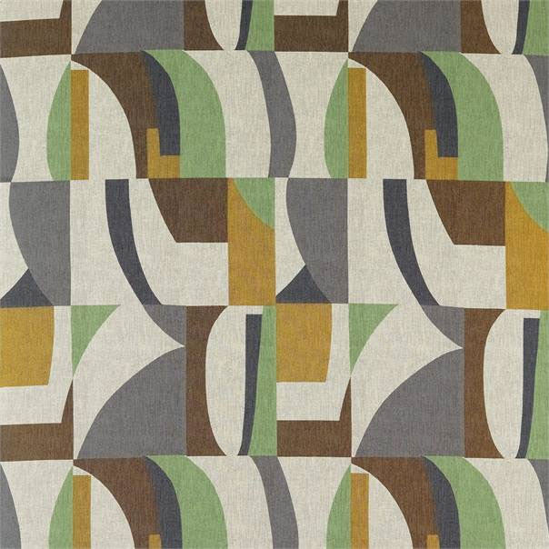 132870 Bodega Atelier Saffron Charcoal Wasabi Harlequin Fabric
