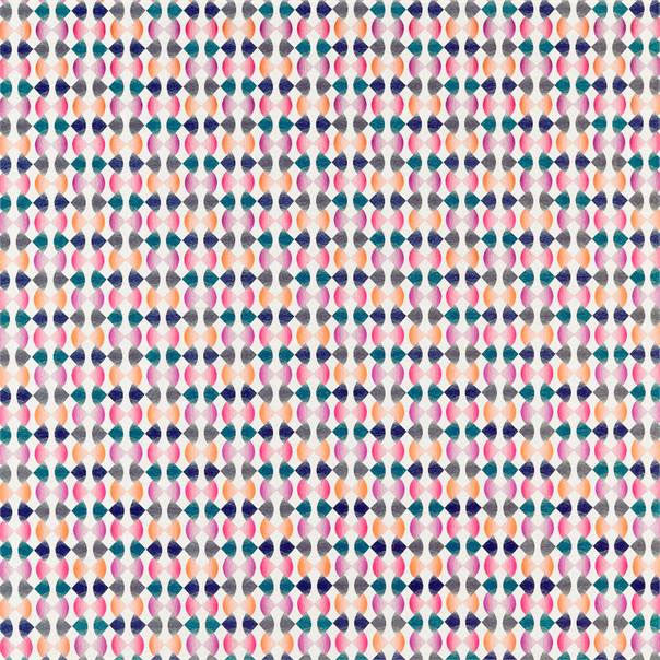 132879 Maiolica Atelier Fuchsia Mandarin Indigo Harlequin Fabric