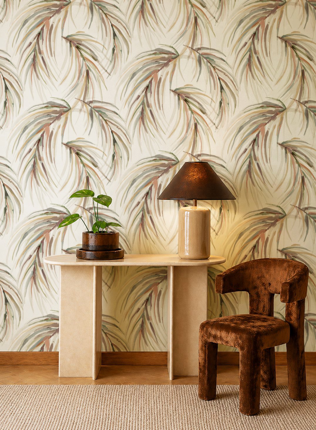 HAW0339-01 Alvaro Rosewood / Plum / Olive Signature Wallpaper by Harlequin