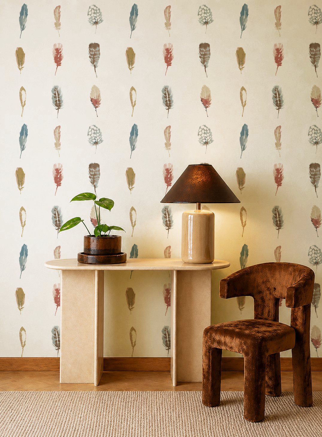 HAW0343-02 Limosa Stone / Pebble / Parchment Signature Wallpaper by Harlequin