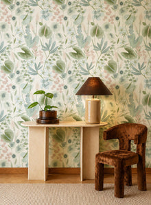 HAW0346-01 Nalina Positano / Aloe / Sky Signature Wallpaper by Harlequin