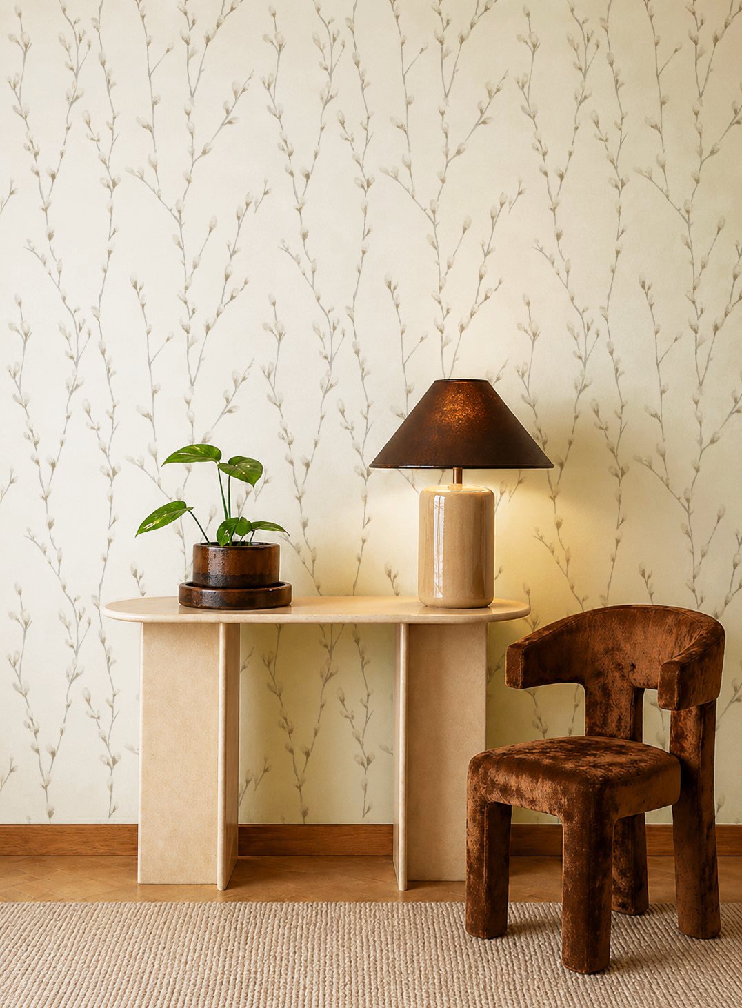 HAW0349-02 Water Salice Taupe Signature Wallpaper by Harlequin
