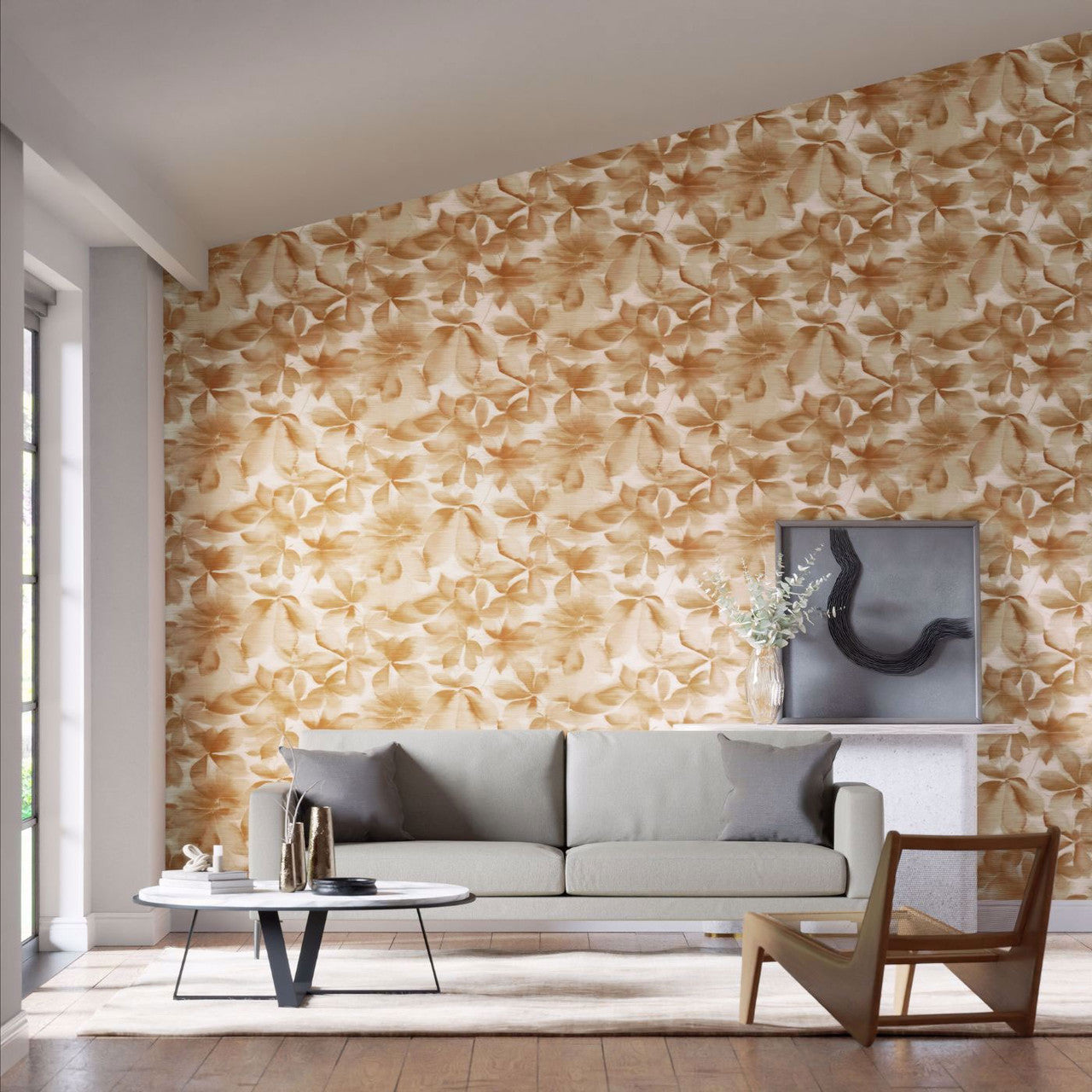 113007 Grounded Colour 4 Baked Terracotta and Parchment Wallpaper by Harlequin