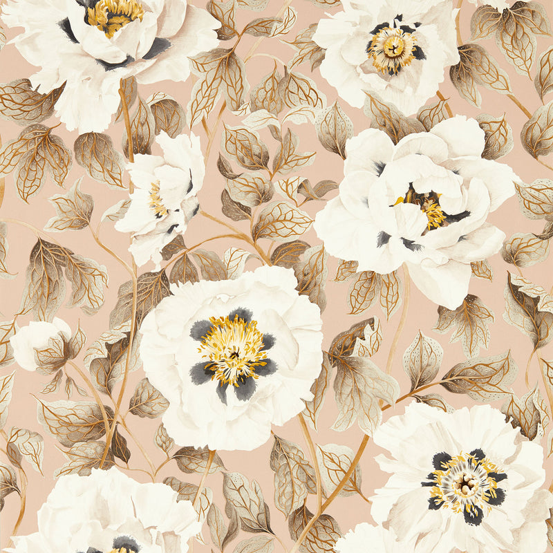 113014 Florent Colour 4 Positano, Maple and Graphite Wallpaper by Harlequin