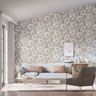 113016 Florent Colour 4 Sail Cloth, Celestial and Clay Wallpaper by Harlequin