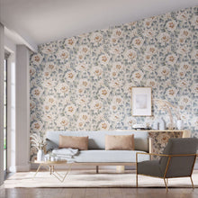 113016 Florent Colour 4 Sail Cloth, Celestial and Clay Wallpaper by Harlequin