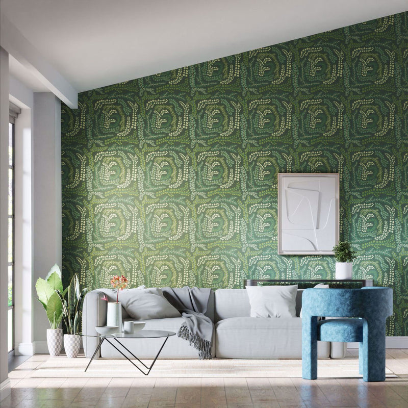113019 Fayola Colour 4 Fig Leave and Clover Wallpaper by Harlequin