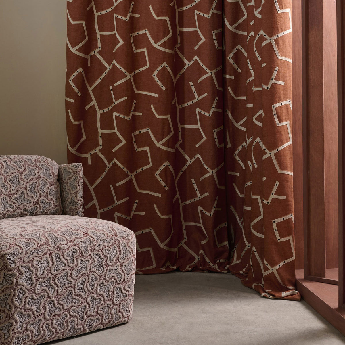Saraceno Defined Momentum Rust Fabric by Harlequin