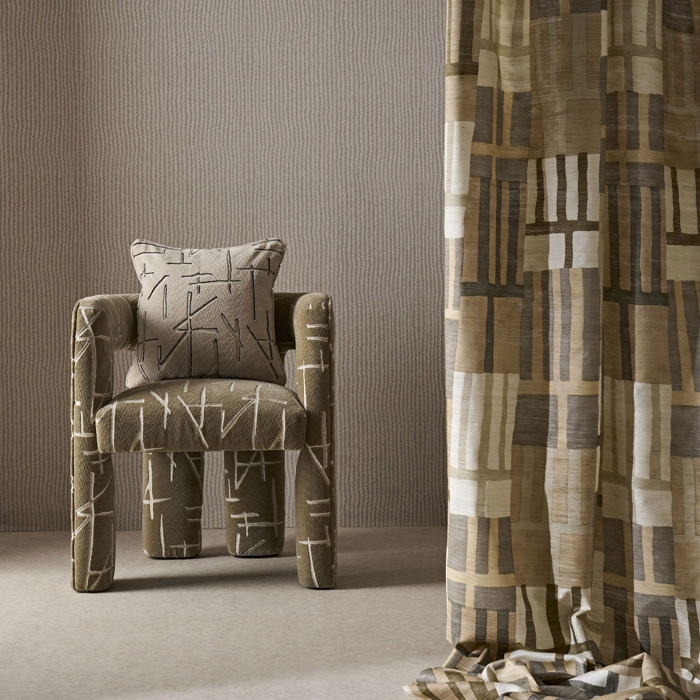 134687 Monolith Defined Momentum Sapphire/Limestone Fabric by Harlequin