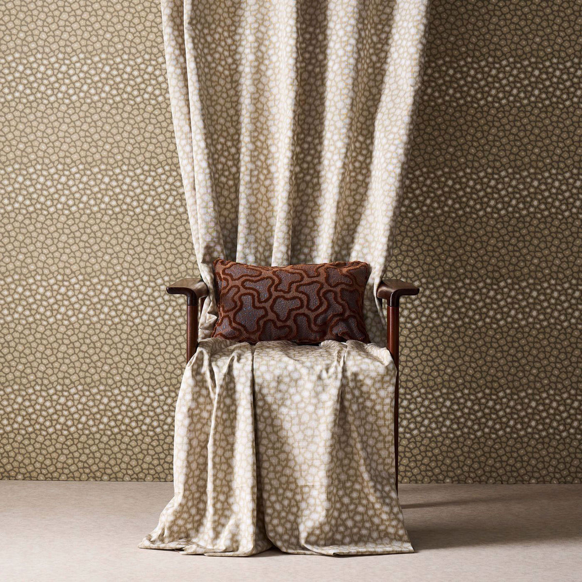 Loam Defined Momentum Olivine Fabric by Harlequin