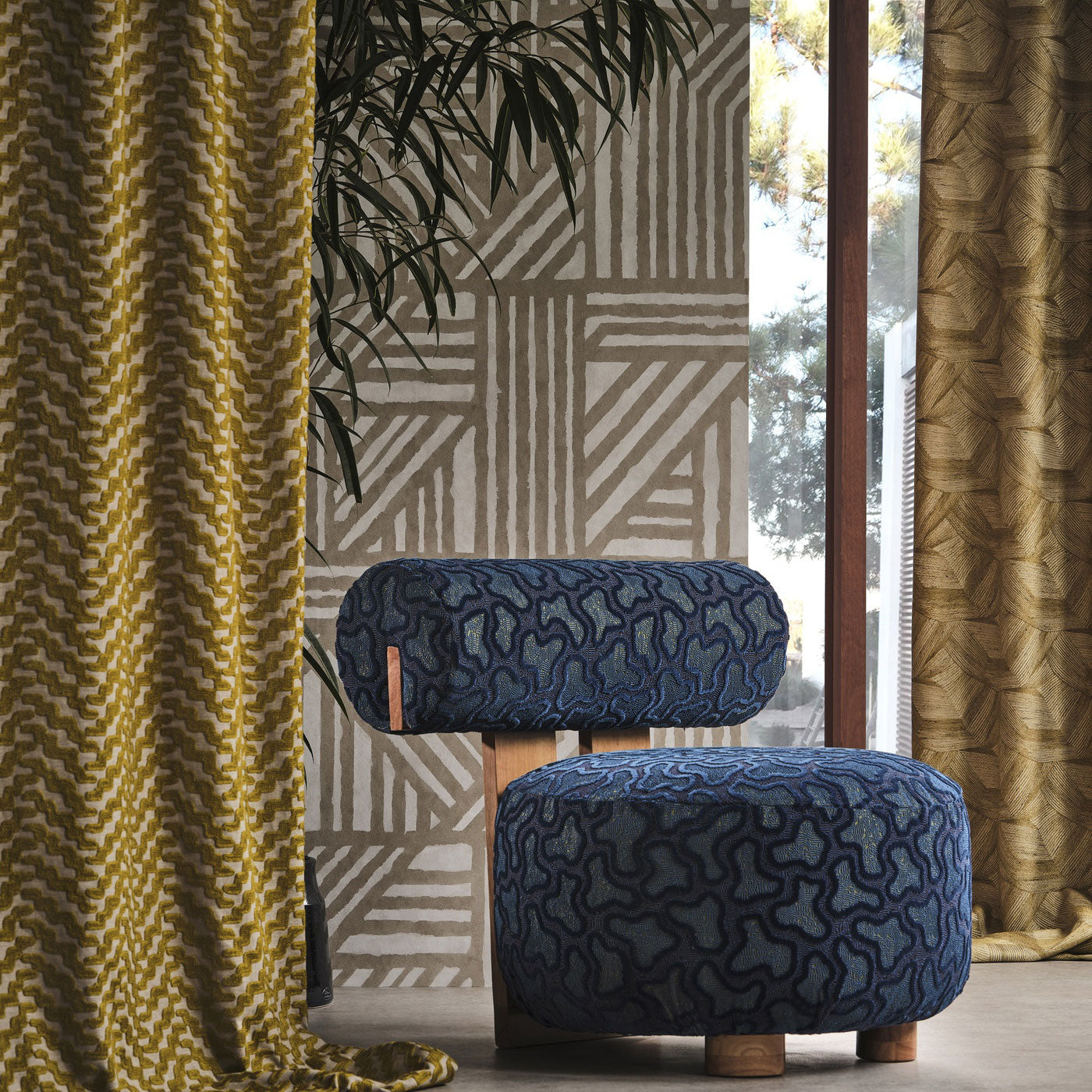 134718 Thicket Defined Momentum Citrine Fabric by Harlequin