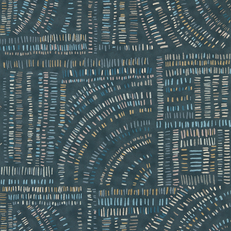 113295 Frescoes Defined Momentum Sapphire/Kyanite/Quartz Wallpaper by Harlequin