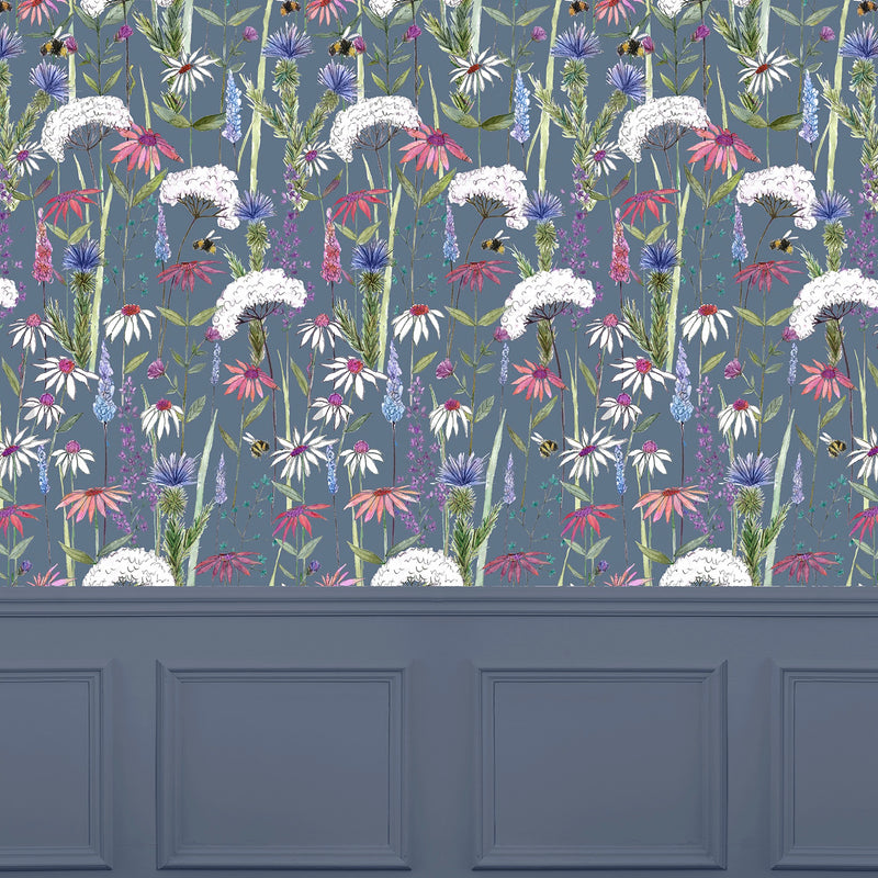 Hermione Indigo Wallpaper by Voyage Maison | HERMION/WPO/IND