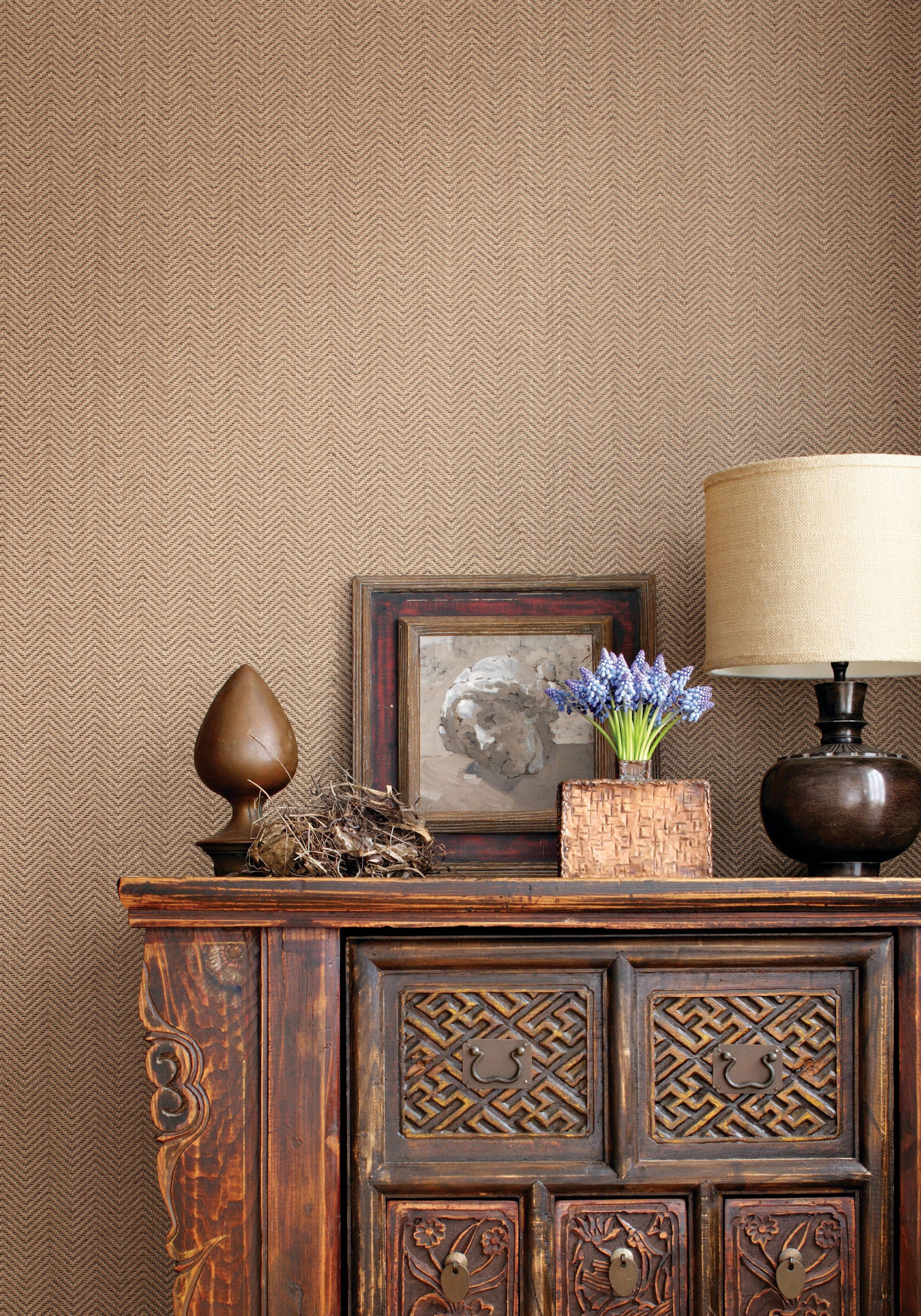 Herringbone Weave Natural Resource 2 Wallpaper by Thibaut