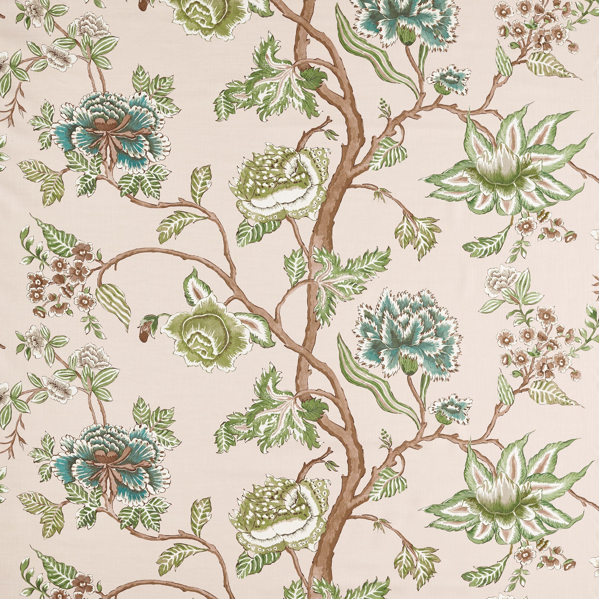 121342 Indienne Blush/Forest Zamora Fabric by Harlequin