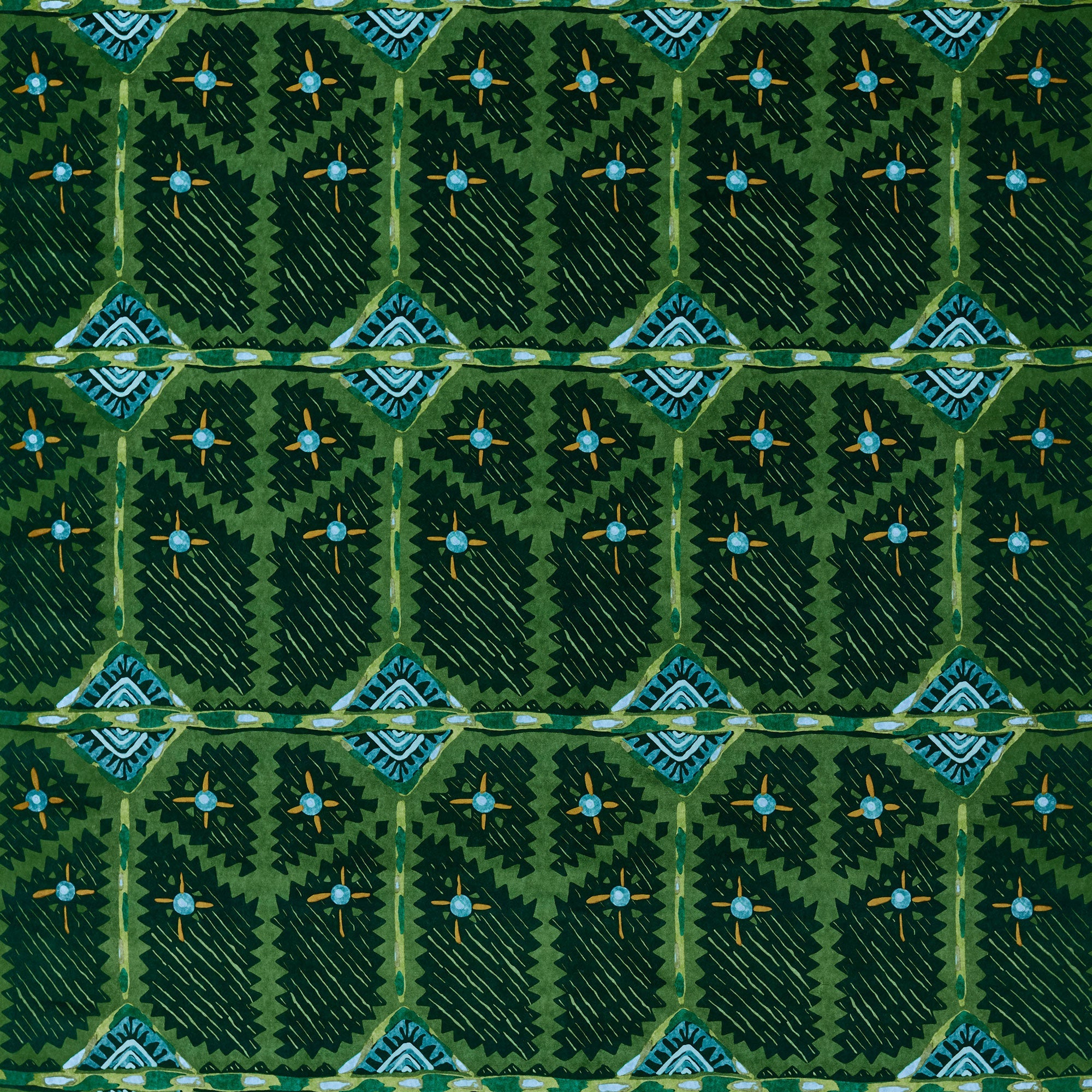 121345 Brocha Forest/Midnight Zamora Fabric by Harlequin