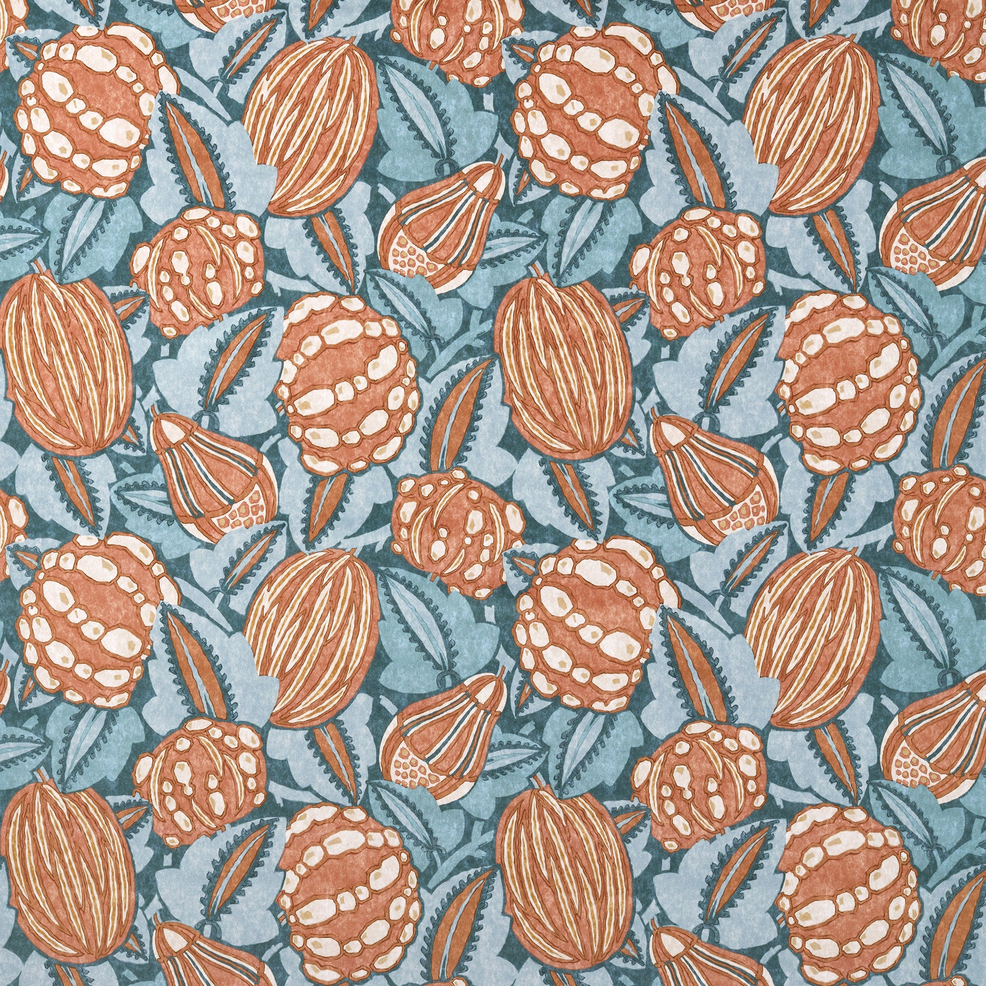 121347 Zenith Terracotta/Azul Zamora Fabric by Harlequin