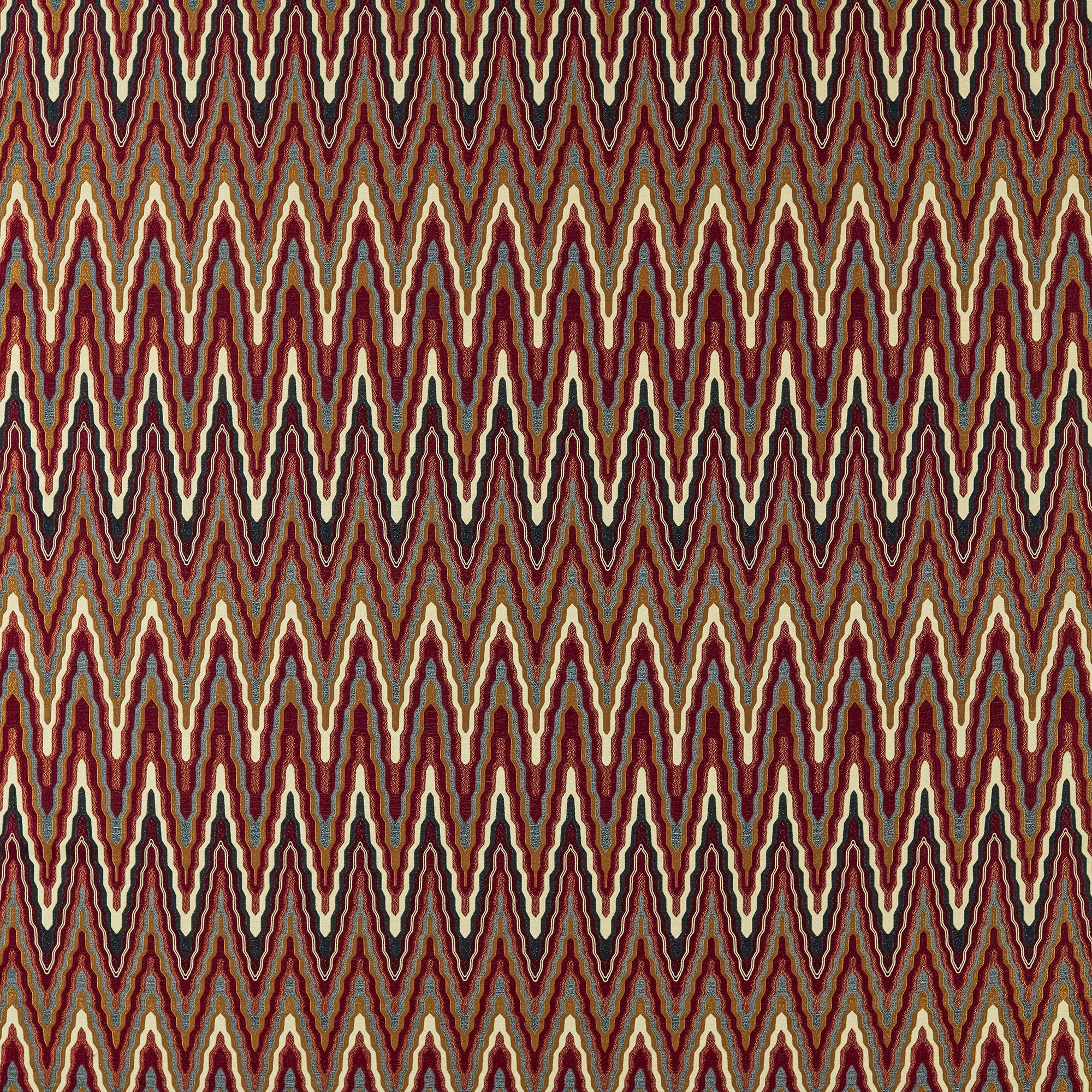 134772 Elota Indigo/Maroon Zamora Fabric by Harlequin