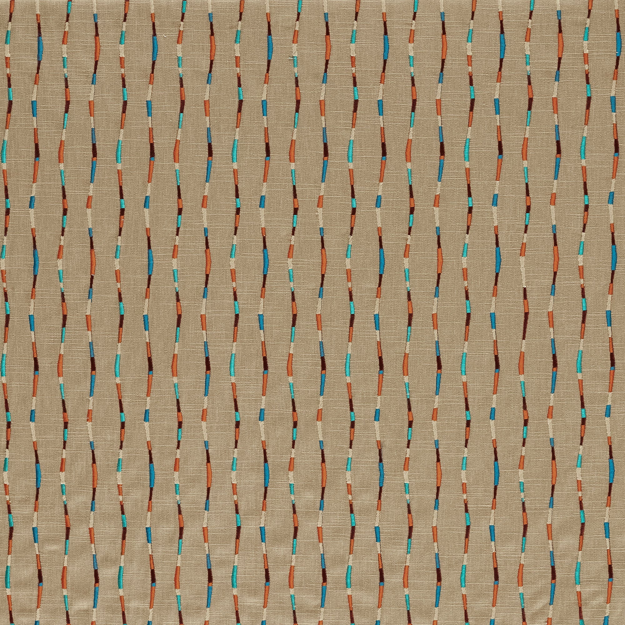 134774 Morelia Terracotta/Cerulean Zamora Fabric by Harlequin