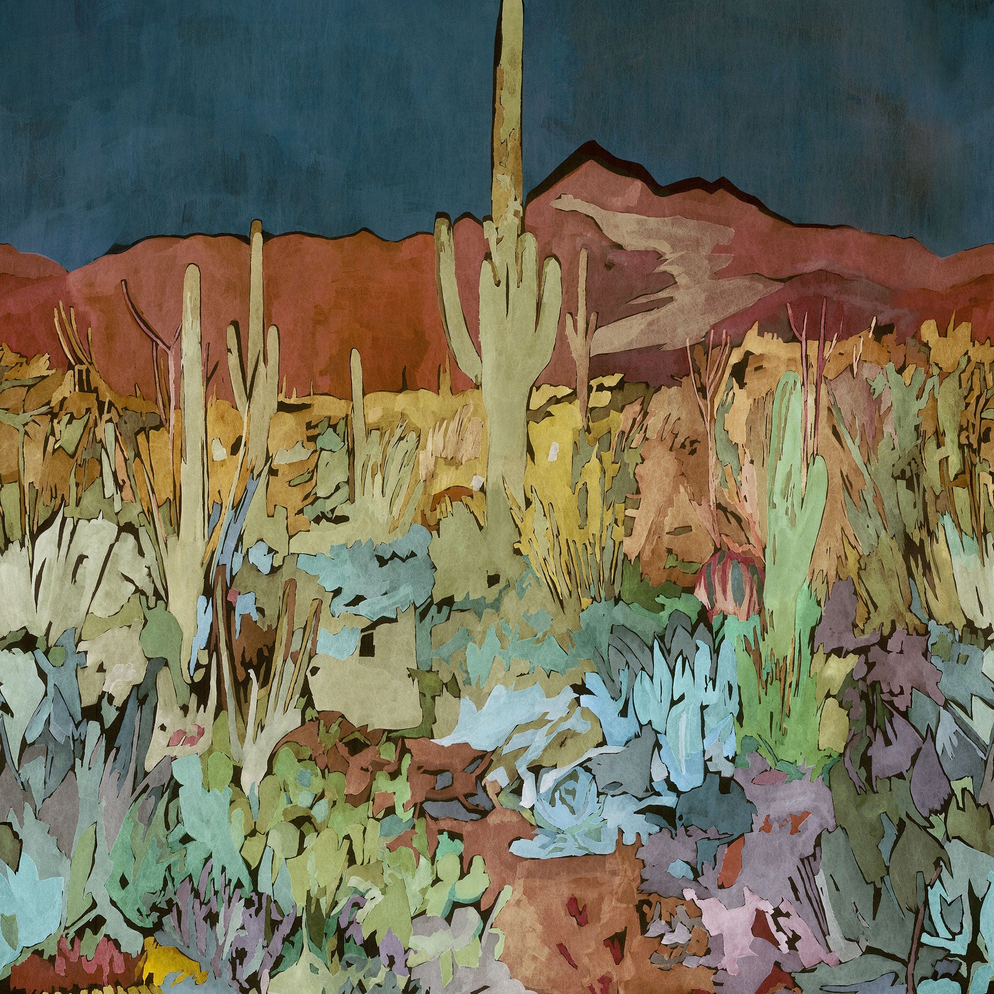 HFUP113370 Saltillo Midnight/Burnt Umber/Azure Wallpaper by Harlequin