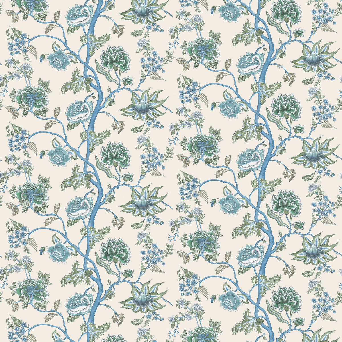 Indienne Cornflower/Pine Zamora Wallpaper by Harlequin