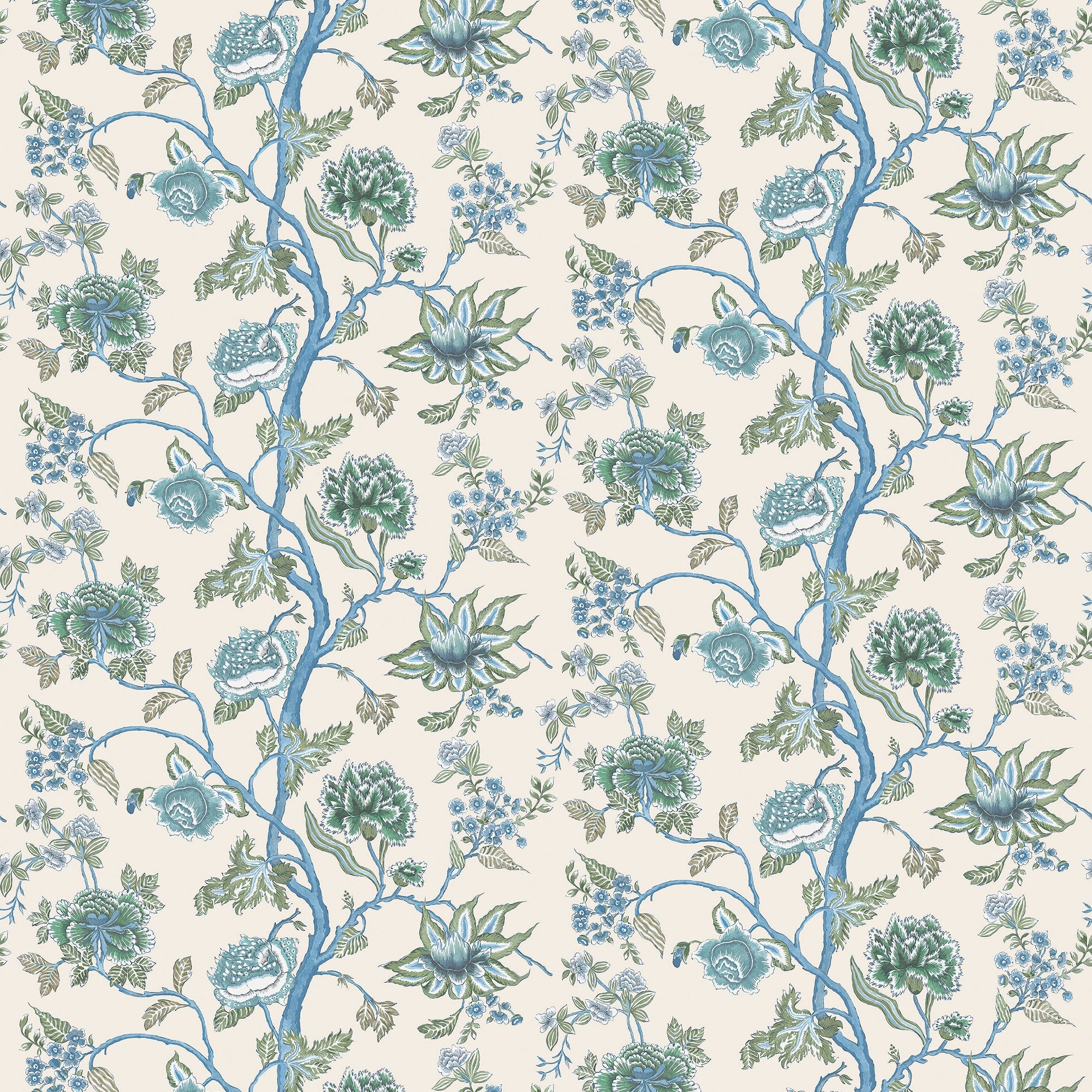 HFUP113374 Indienne Cornflower/Pine Wallpaper by Harlequin