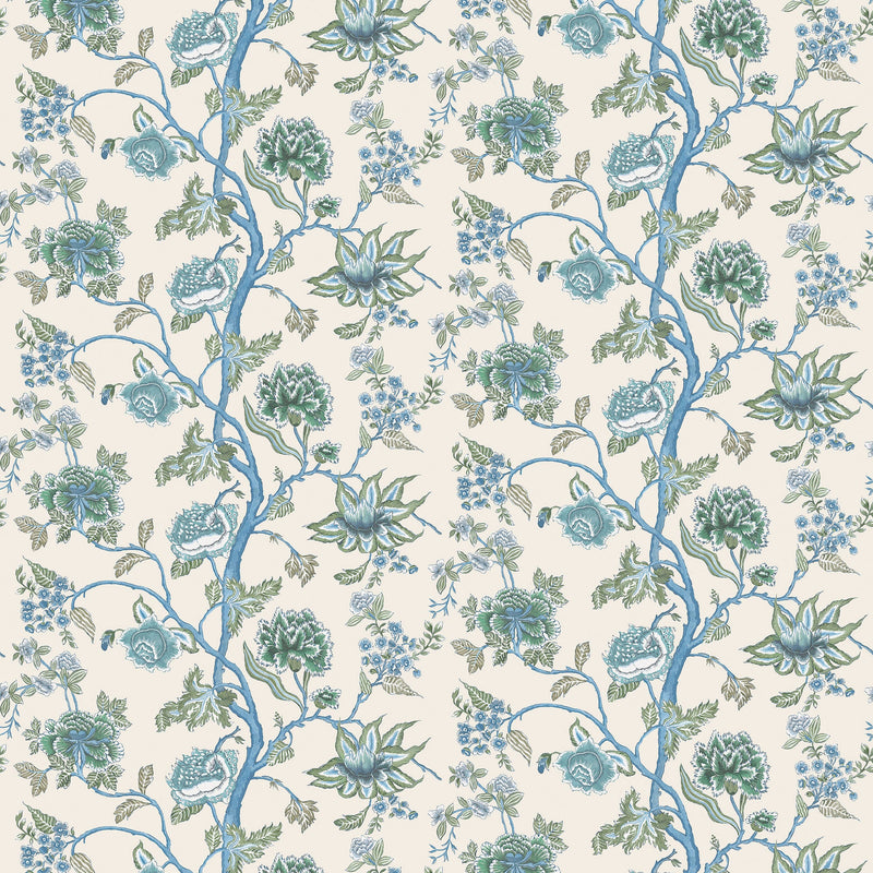 HFUP113374 Indienne Cornflower/Pine Wallpaper by Harlequin