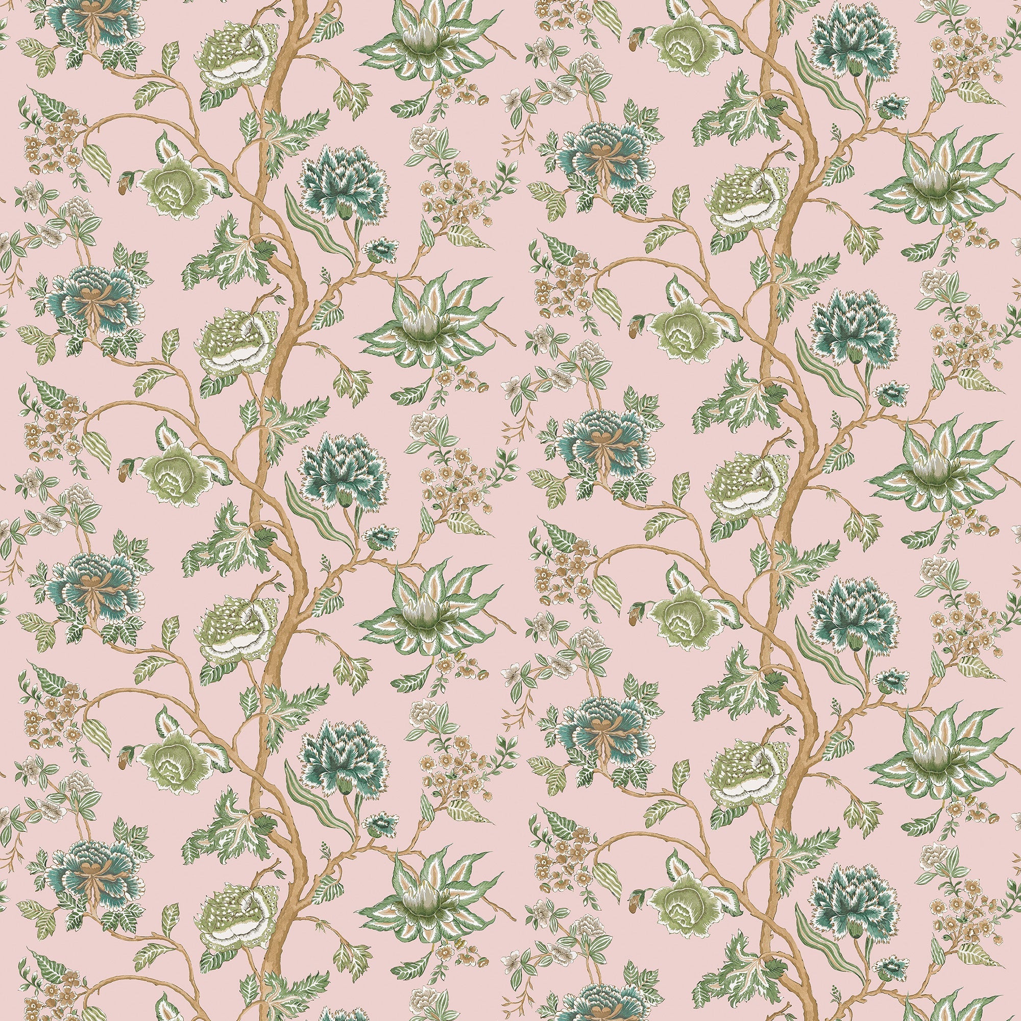 HFUP113376 Indienne Blush/Forest Wallpaper by Harlequin