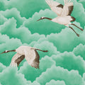 Cranes in Flight Emerald Wallpaper by Harlequin