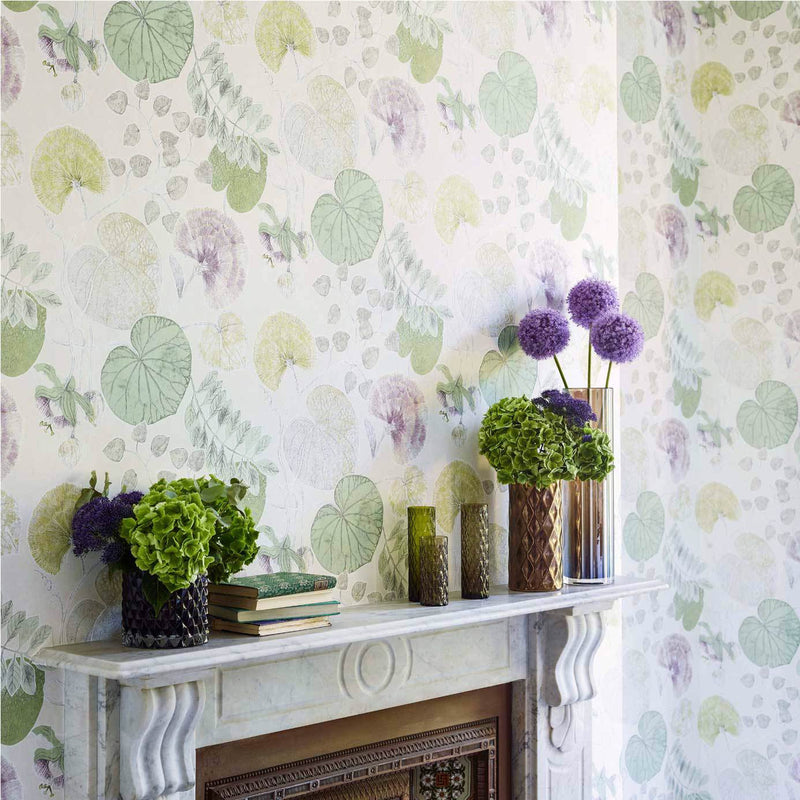111259 Dardanella Purity Linden and Heather Wallpaper by Harlequin