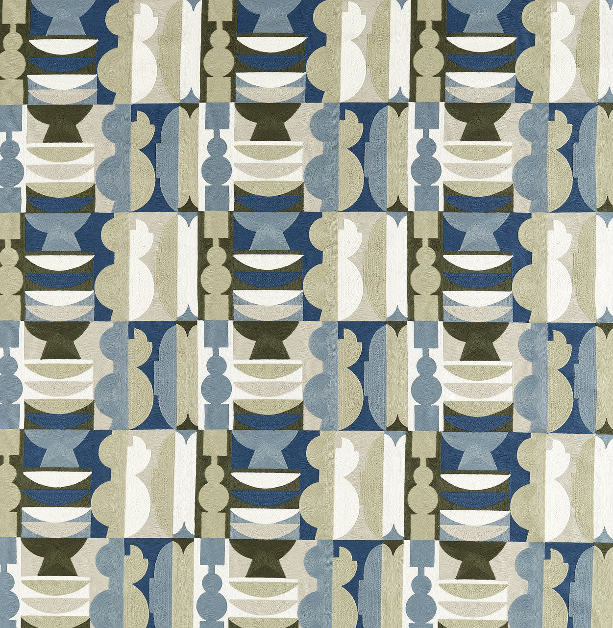 134202 Potshop Harlequin X Henry Holland Atlantic and Neptune Green Fabric by Harlequin