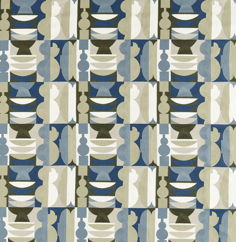 134202 Potshop Harlequin X Henry Holland Atlantic and Neptune Green Fabric by Harlequin