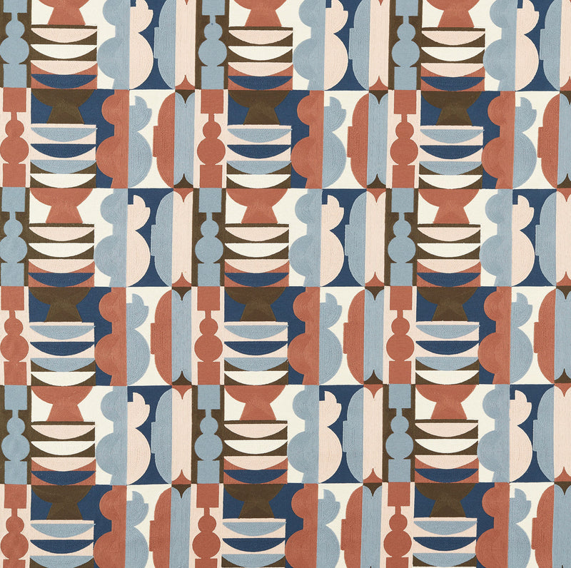 134203 Potshop Harlequin X Henry Holland Rose and Pacific Fabric by Harlequin