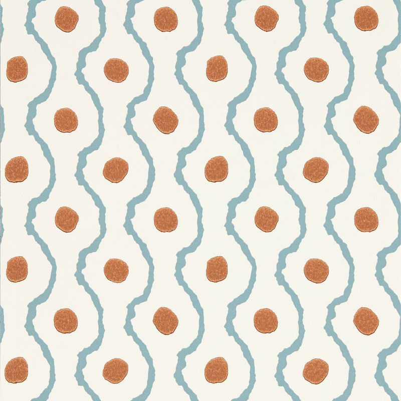 113159 Connor Henry Holland Pacific/Terracotta Wallpaper by Harlequin