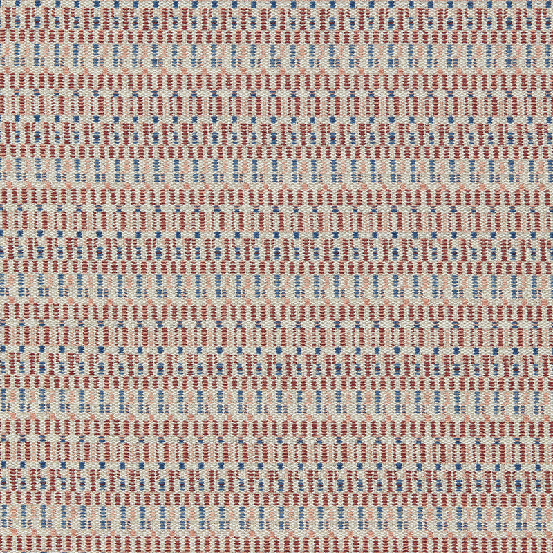 134520 Elidi Indoor Outdoor Weaves II Rust, Postiano and Indigo Fabric by Harlequin