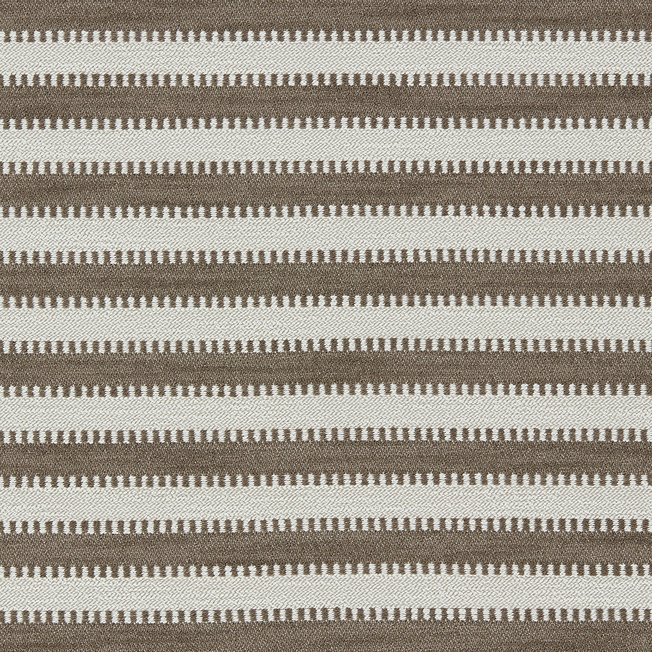 134526 Ocala Stripe Indoor Outdoor Weaves II Chocolate and Taupe Fabric by Harlequin