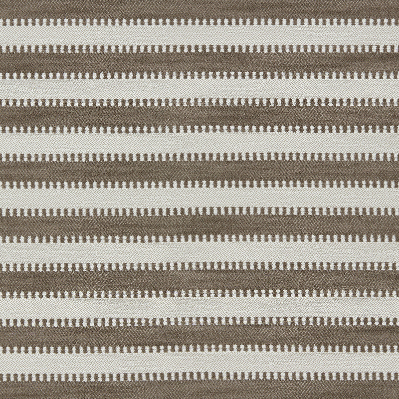 134526 Ocala Stripe Indoor Outdoor Weaves II Chocolate and Taupe Fabric by Harlequin