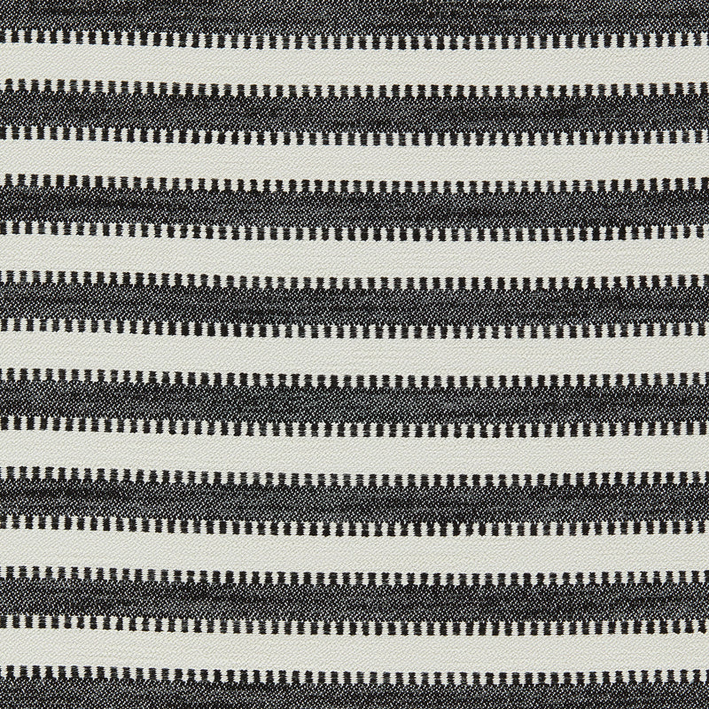 134527 Ocala Stripe Indoor Outdoor Weaves II Black Earth and Chalk Fabric by Harlequin